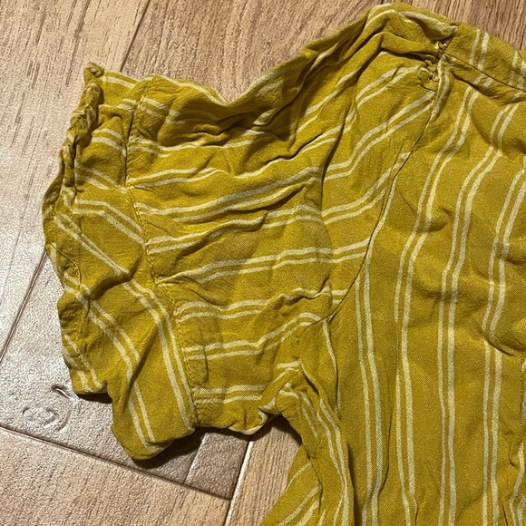 Blue Rain mustard yellow wrap shirt with ruffle short sleeve - Picture 7 of 7